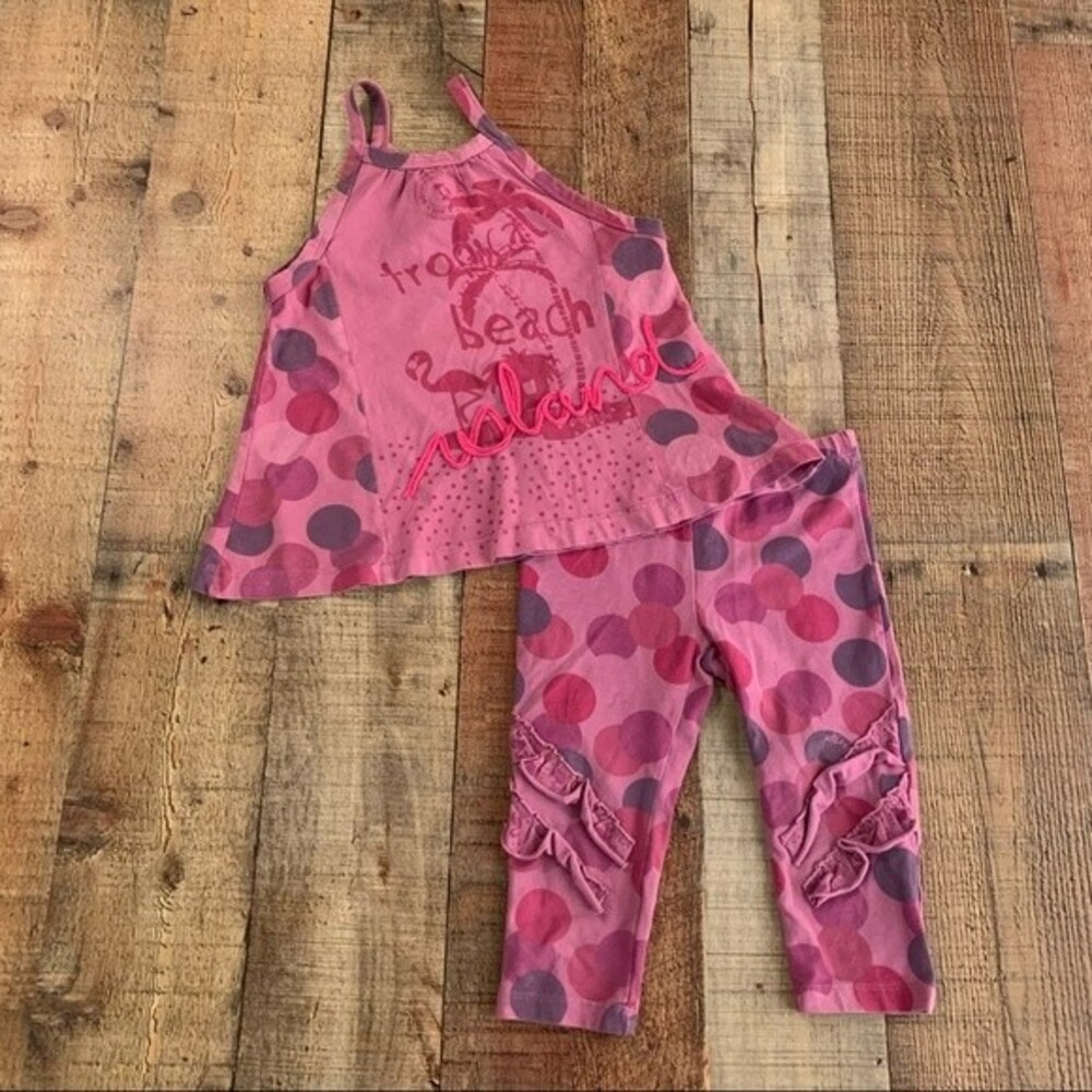 Naartjie girls beach sleeveless top and ruffle leggings - 4